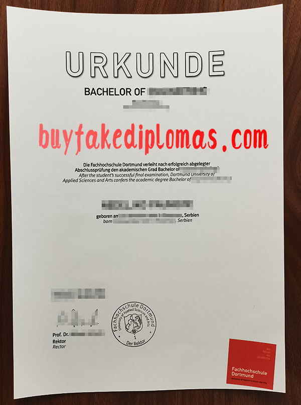 Fachhochschule Dortmund Diploma, Buy Fake Fachhochschule Dortmund Diploma