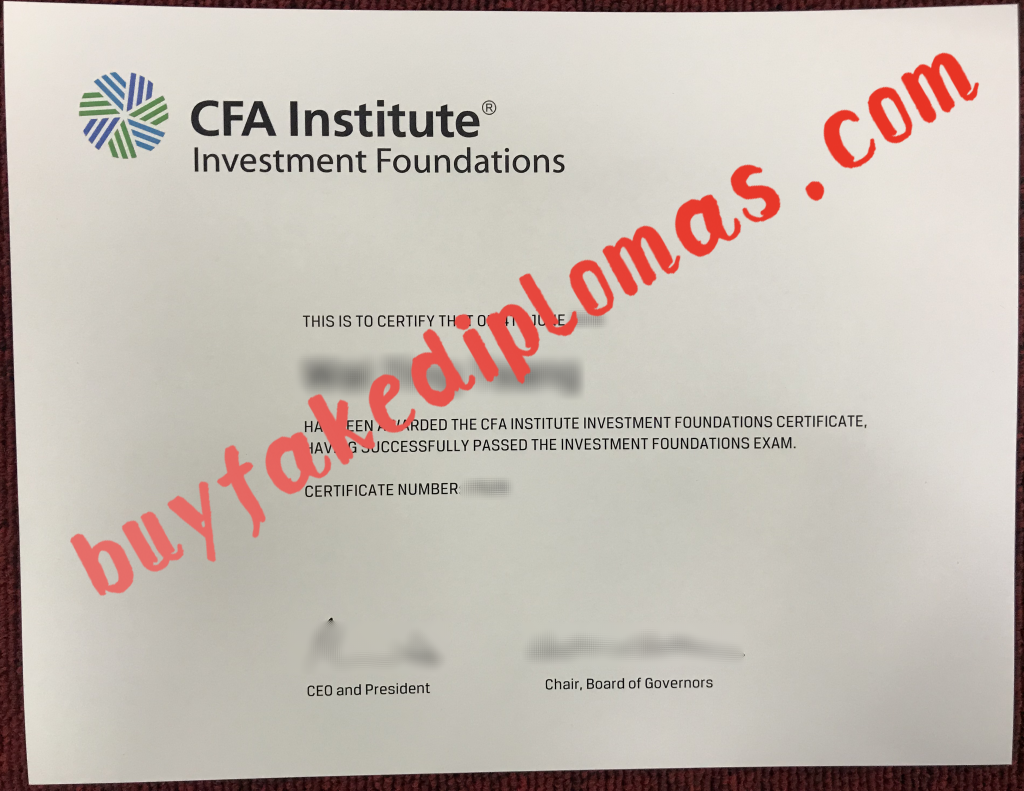 CFA Institute Certificate, buy fake CFA Institute Certificate