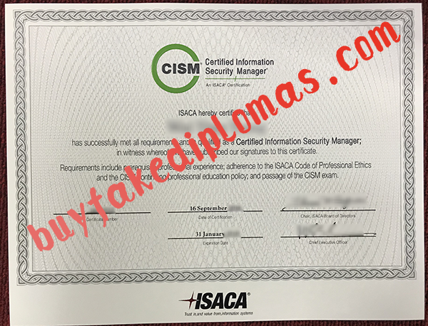 CISM Certificate, Buy Fake CISM Certificate