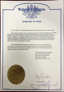 California Apostille Certificate, Buy Fake California Apostille Certificate