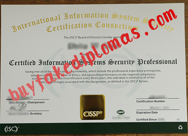 Certification for Information System Security Professional, Buy Fake Certification for Information System Security Professional