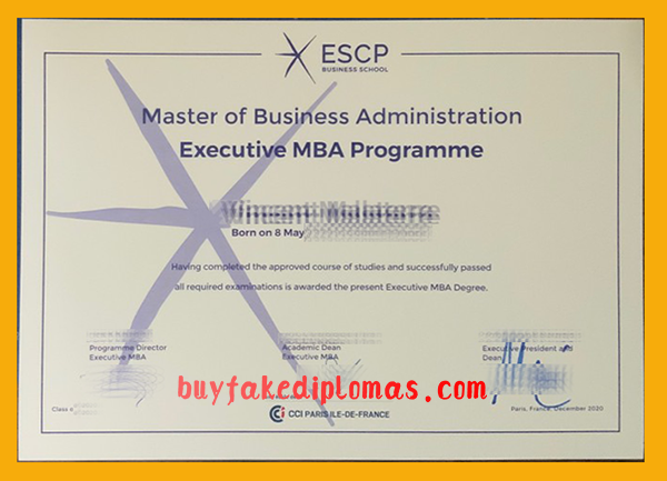 ESCP MBA Certificate, Buy Fake ESCP MBA Certificate