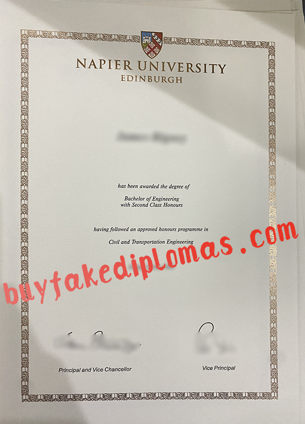 Edinburgh Napier University Diploma, Buy Fake Edinburgh Napier University Diploma