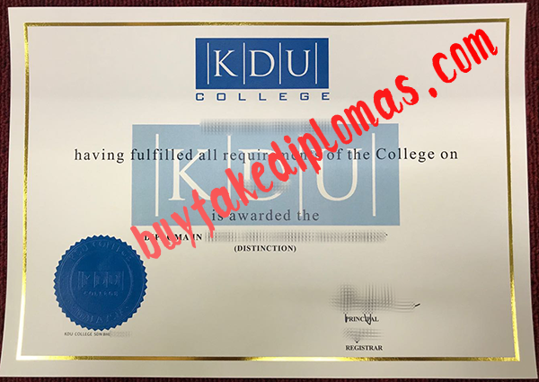 KDU College Diploma, Buy Fake KDU College Diploma