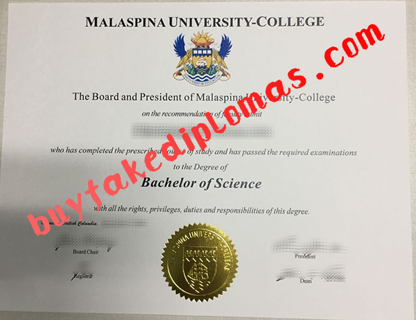 Fake Malaspina University College Diploma