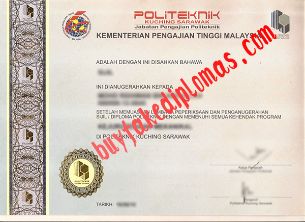 Politeknik Kuching Sarawak Certificate, Buy Fake Politeknik Kuching Sarawak Certificate