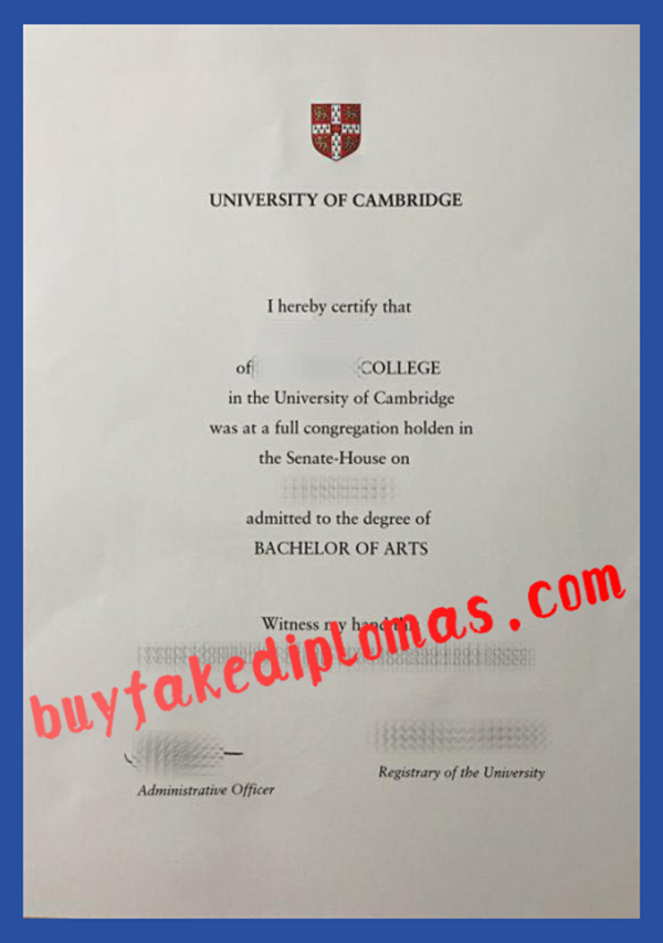University of Cambridge Diploma, Fake University of Cambridge Diploma