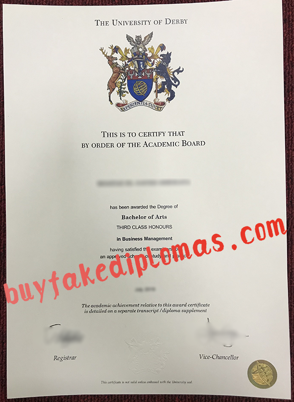 University of Derby Diploma, Buy Fake University of Derby Diploma