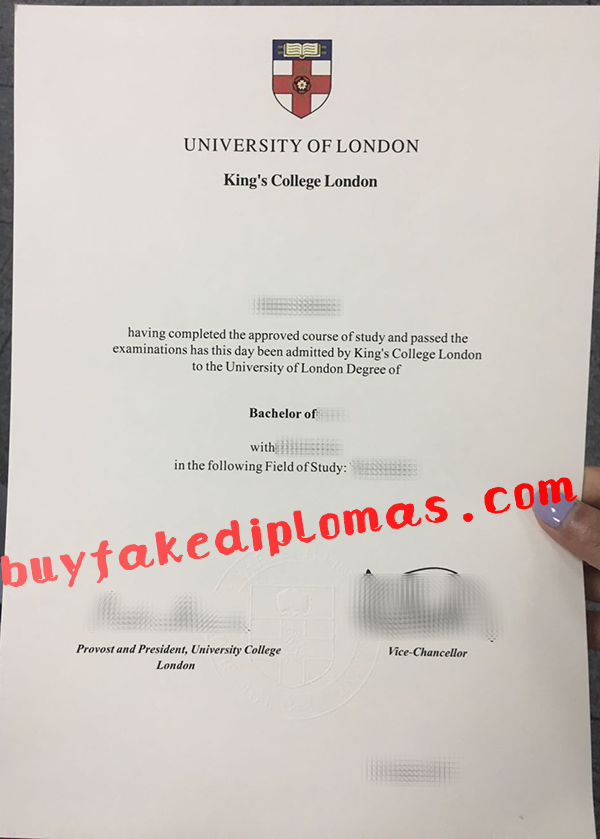 University of London King's College London Diploma, Buy Fake University of London King's College London Diploma