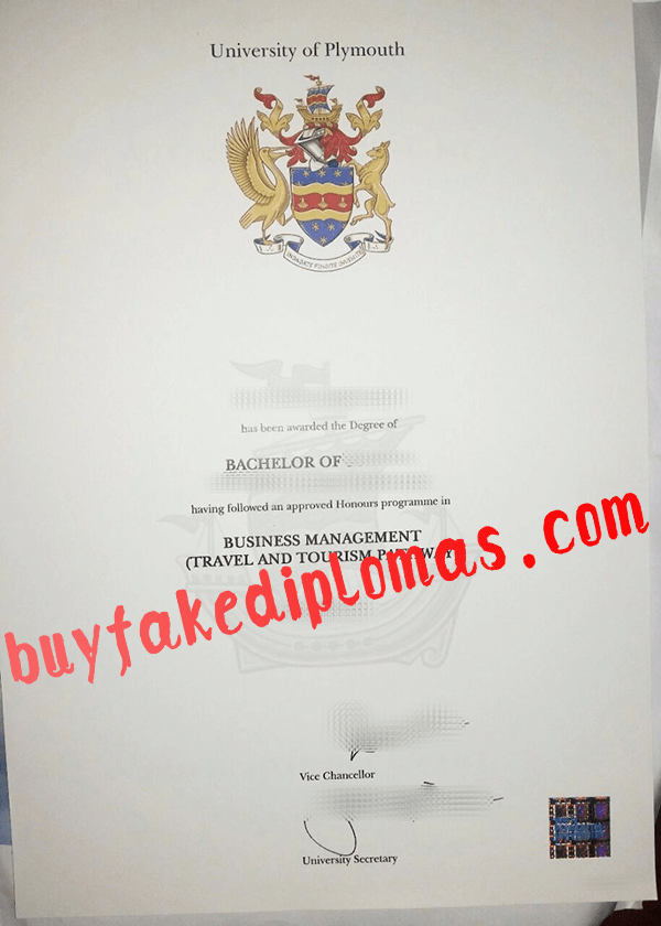 University of Plymouth Diploma, Buy Fake University of Plymouth Diploma