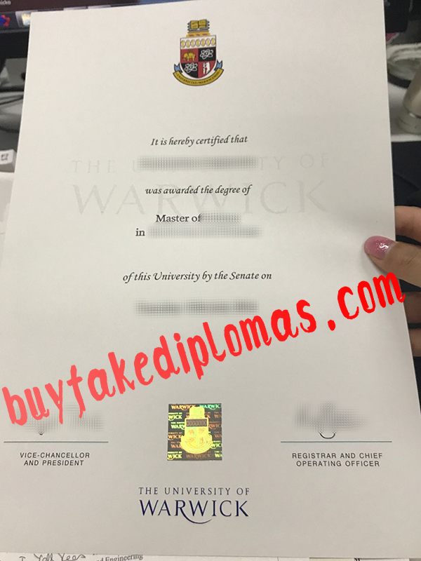 Fake University of Warwick Diploma
