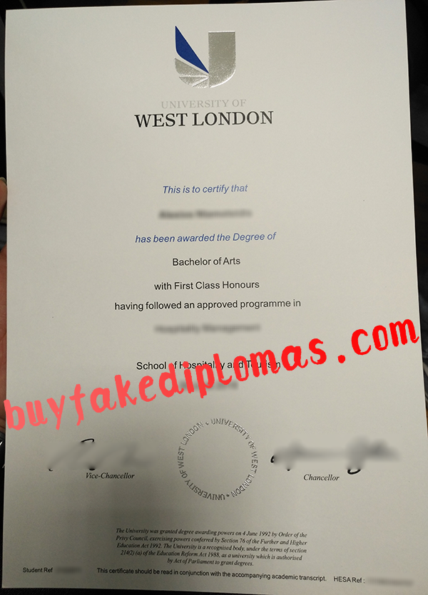 University of West London Diploma, Buy Fake University of West London Diploma