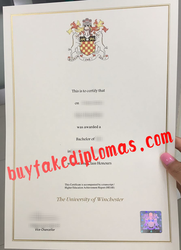 University of Winchester Diploma, Buy Fake University of Winchester Diploma
