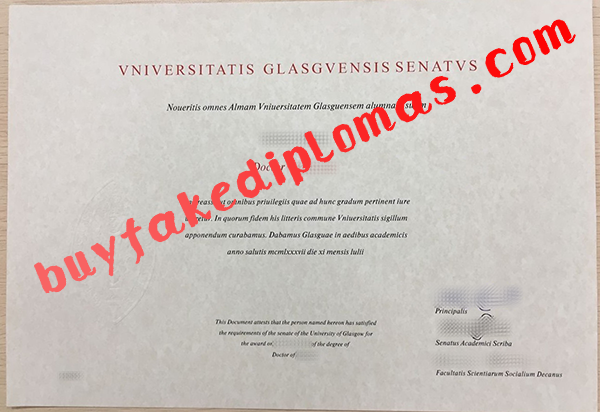 Vniversitatis Glasgvensis Senatvs Diploma, Buy Fake Vniversitatis Glasgvensis Senatvs Diploma