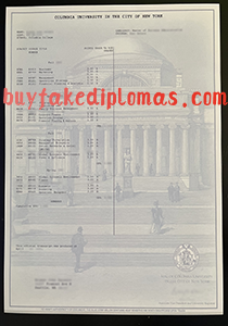 Columbia University in The City of New York Transcript, buy fake Columbia University in The City of New York Transcript