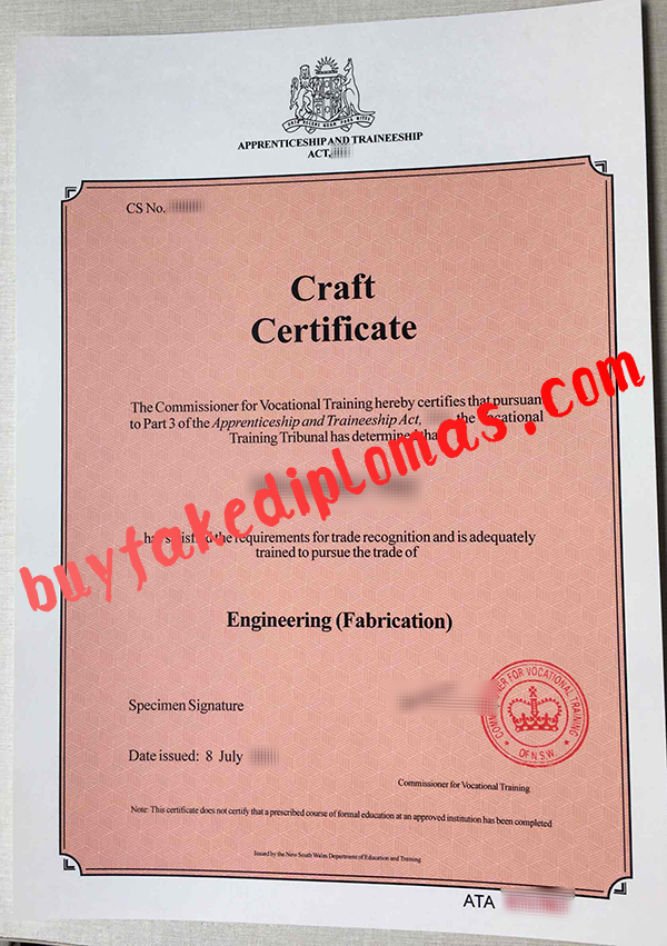 Craft Certificate, buy fake Craft Certificate