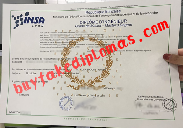 INSA LYON Certificate, buy fake INSA LYON Certificate