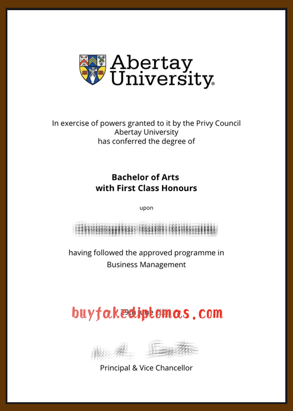 Abertay University Degree, Buy Fake Abertay University Degree