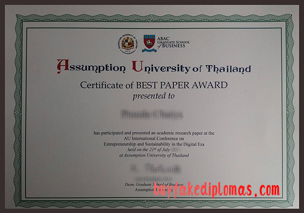 Assumption University Certificate, Buy Fake Assumption University Certificate