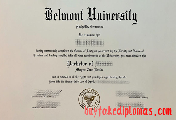 Belmont University Degree, Buy Fake Belmont University Degree