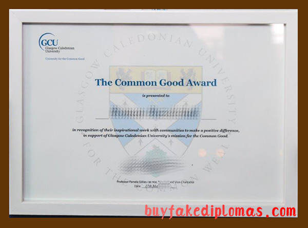 Glasgow Caledonian University Certificate, Buy Fake Glasgow Caledonian University Certificate