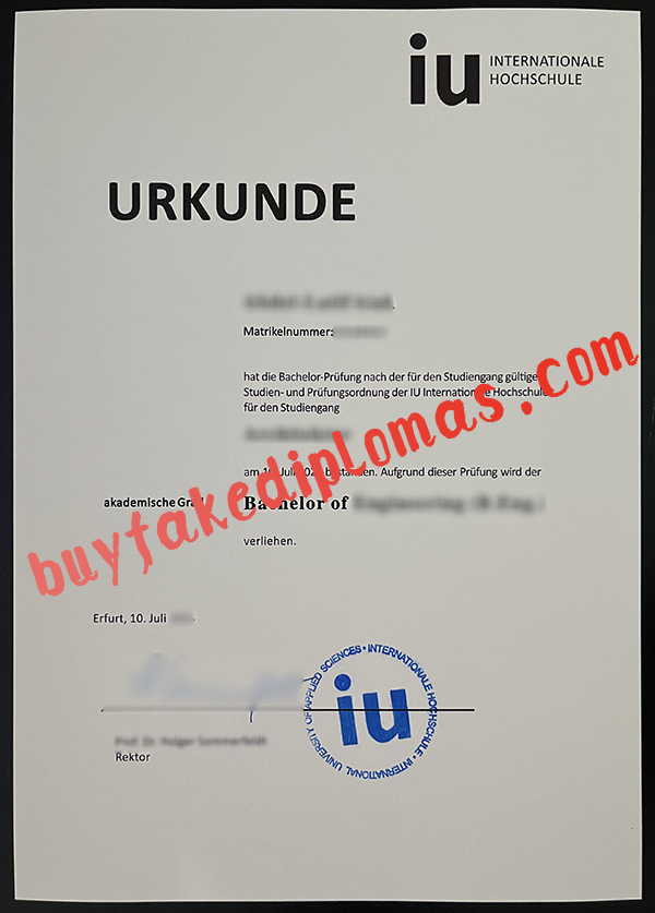 IU Internationale Hochschule Degree, Buy Fake IU Internationale Hochschule Degree