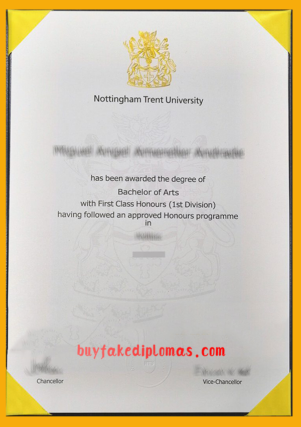 Nottingham Trent University Diploma, Buy Fake Nottingham Trent University Diploma