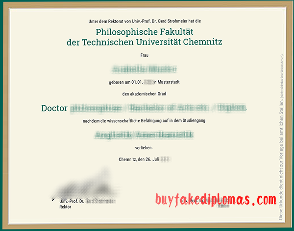 Chemnitz University of Technology Degree, Buy Fake Chemnitz University of Technology Degree