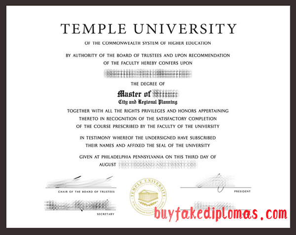 Temple University Degree, Buy Fake Temple University Degree