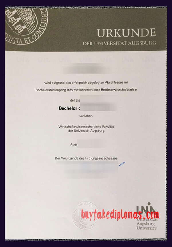 Universität Augsburg  Urkunde, Buy Fake Universität Augsburg  Urkunde