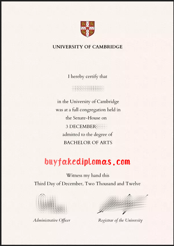 University of Cambridge Degree, Buy Fake University of Cambridge Degree