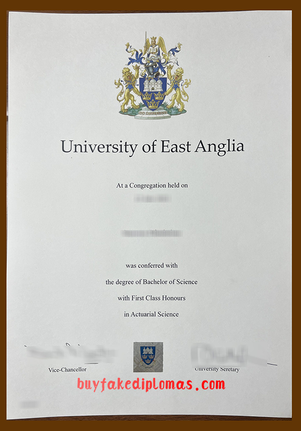 University of East Anglia Diploma, Buy Fake University of East Anglia Diploma
