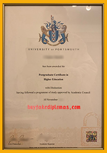 University of Portsmouth Certificate, Buy Fake University of Portsmouth Certificate