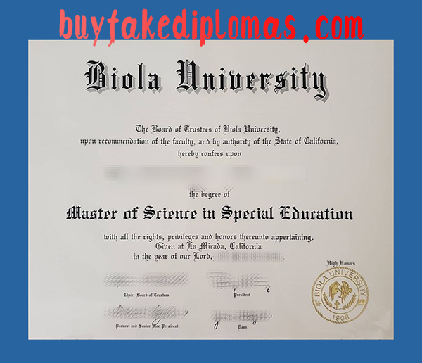 Biola University Degree, Fake Biola University Degree