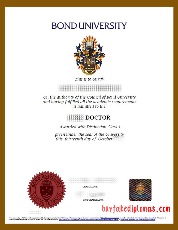 Bond University Diploma, buy fake Bond University Diploma