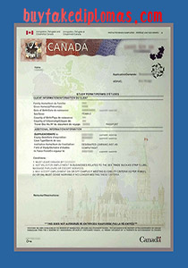 Canadian Study Permit Certificate, Fake Canadian Study Permit Certificate