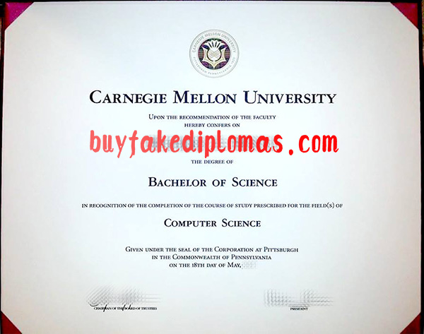 Carnegie Mellon University Diploma, Fake Carnegie Mellon University Diploma