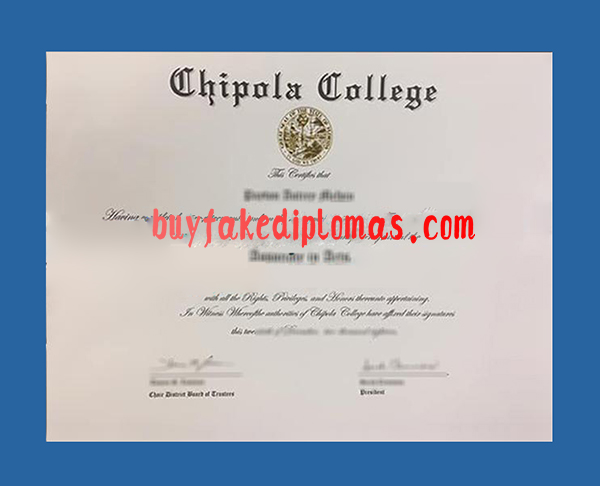 Chipola College Diploma, Fake Chipola College Diploma