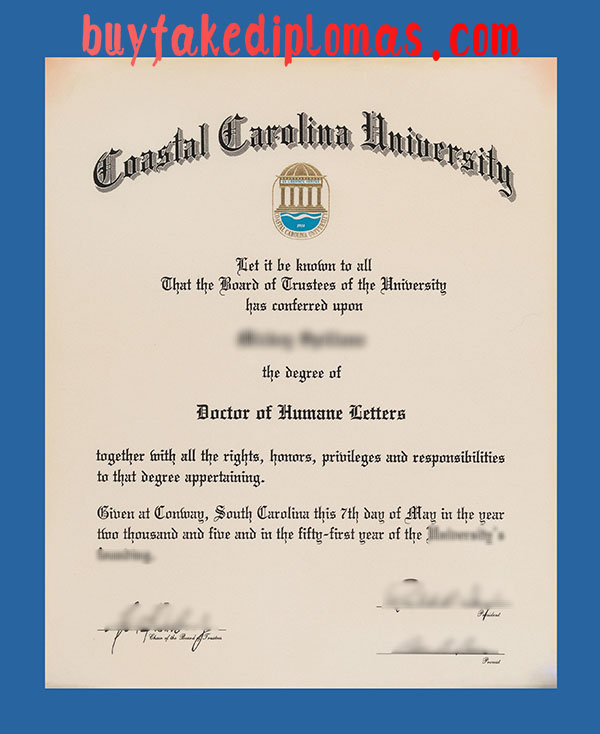 Coastal Carolina University Degree, Fake Coastal Carolina University Degree