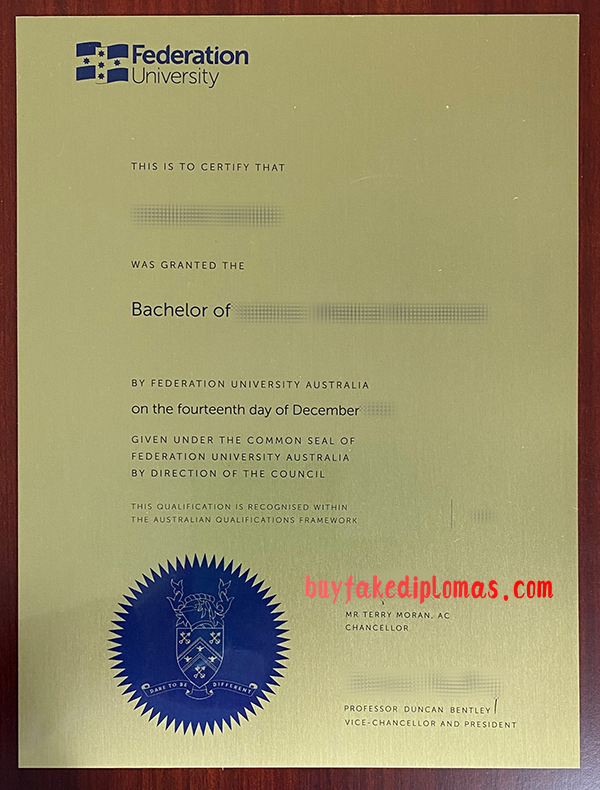 Federation University Australia Degree, fake Federation University Australia Degree