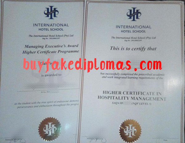 International Hotel Management School Certificate, Fake International Hotel Management School Certificate