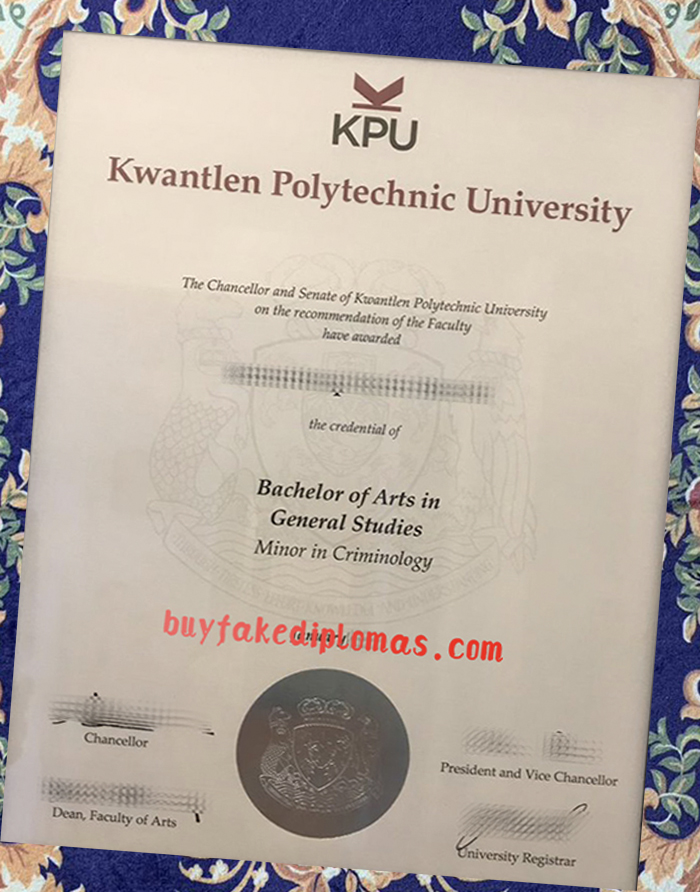 Fake Kwantlen Polytechnic University Degree