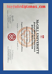 Fake McGill University Certificate