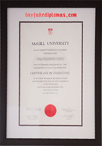McGill University Certificate, Buy Fake McGill University Certificate
