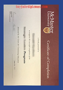 McMaster University Certificate, Buy Fake McMaster University Certificate