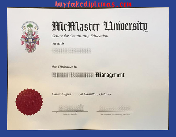 McMaster University Diploma, Buy Fake McMaster University Diploma