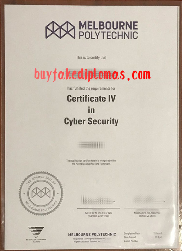 Melbourne Polytechnic Certificate, Fake Melbourne Polytechnic Certificate