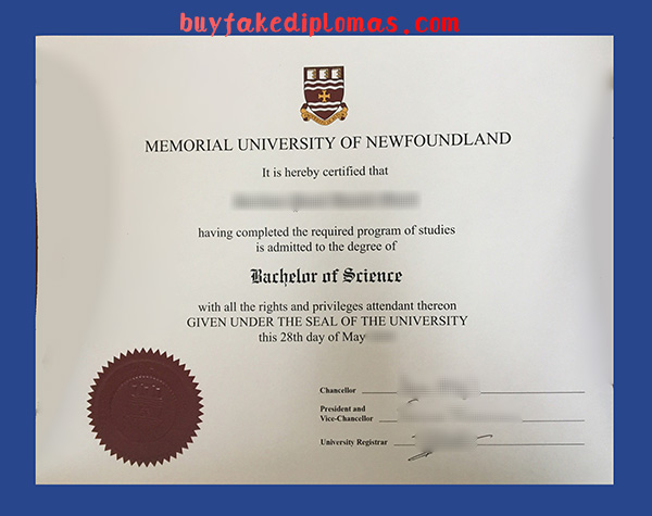 Memorial University of Newfoundland Degree Certificate， Buy Fake Memorial University of Newfoundland Degree Certificate