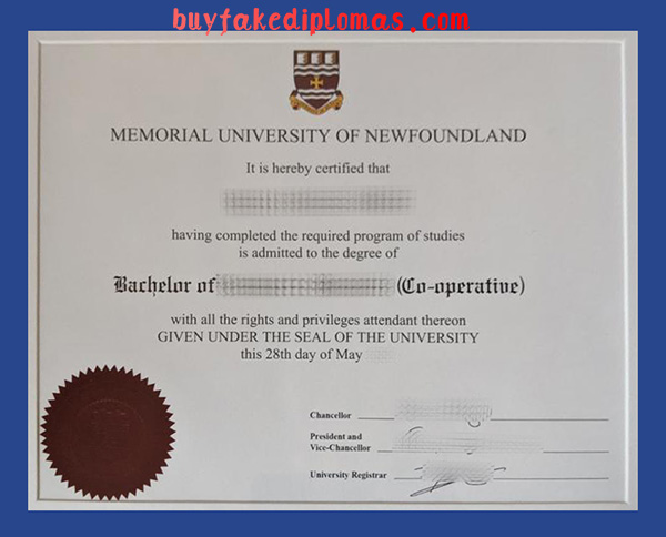 Memorial University of Newfoundland Degree, Buy Fake Memorial University of Newfoundland Degree