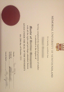 Fake Memorial University of Newfoundland Diploma